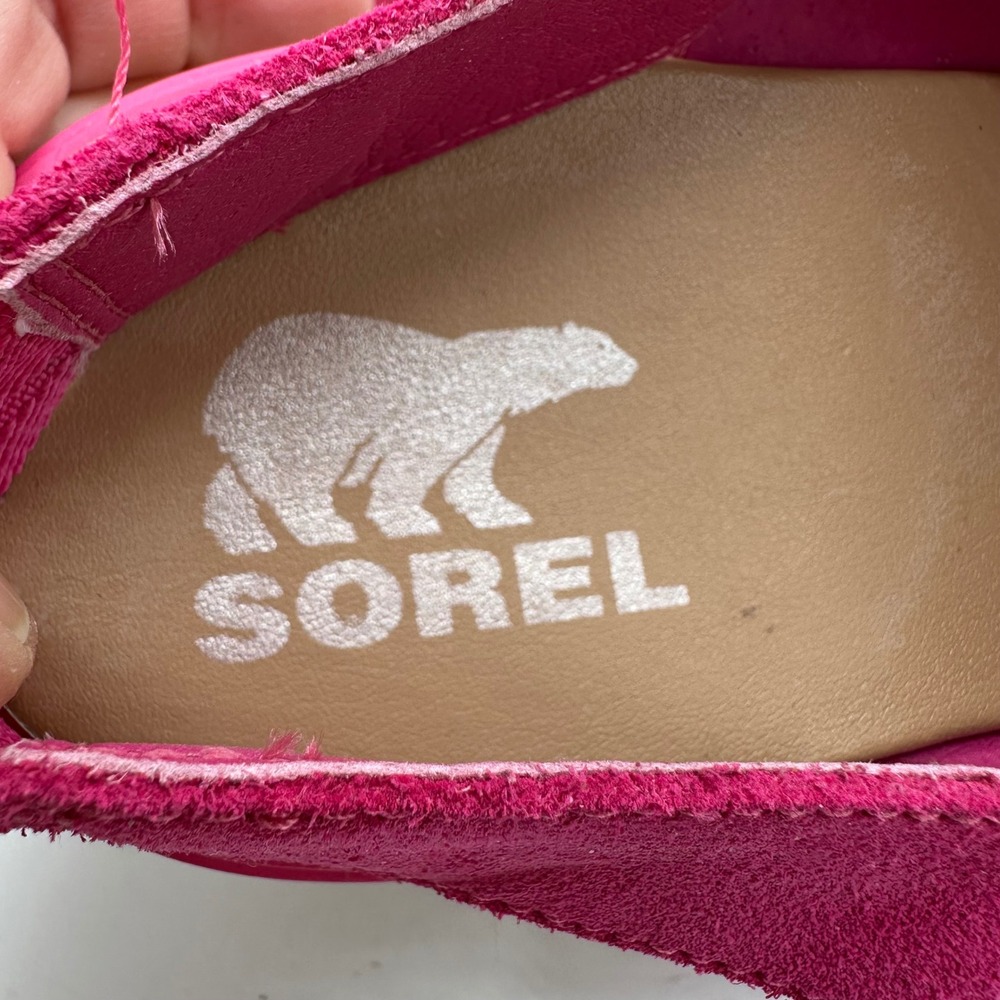 Sorel Joanie III Women's Fuchsia Suede Wedge Platform Sandals Size 10 - Picture 7 of 11